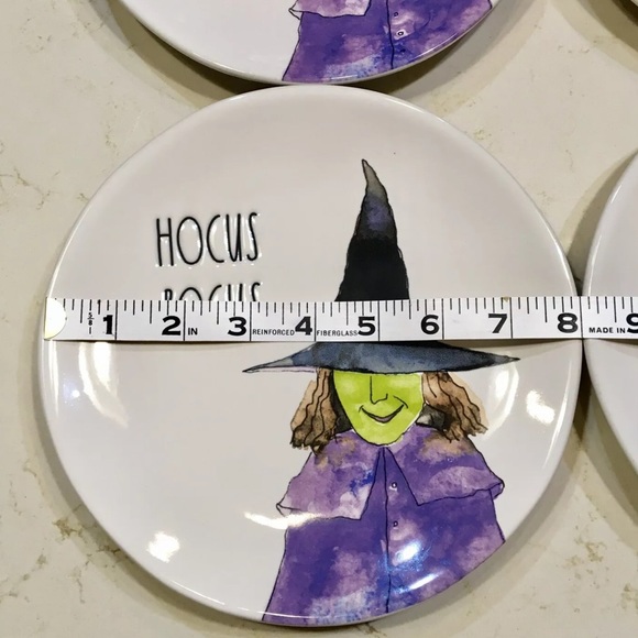 SOLD Rae Dunn HOCUS POCUS 8” SALAD Dessert Plates - Picture 2 of 3